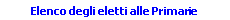 Elenco degli eletti alle Primarie